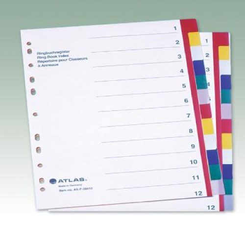 Lot de 15 Jeux d’intercalaires alphabétiques couleur ATLAS A à Z format A4