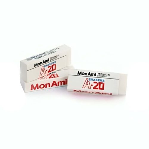 Lot de 20 gommes blanches MonAmi A20 pour crayons
