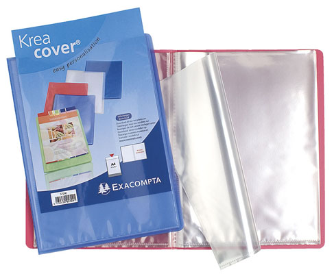Lot de 20 Portes-vues Personnalisables Exacompta Krea Cover 40 Vues A4 (Ass: 7coul)