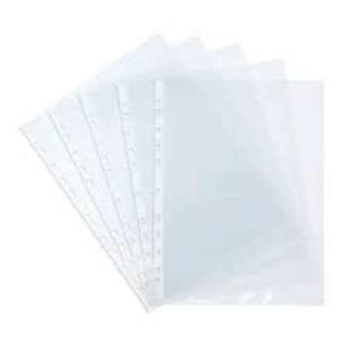 Lot de 24 Pochettes coins blanches transparentes A4 DELI en polypro