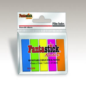Lot de 24 Pochettes de 125 Index marques-pages Fantastick 45x12 mm (5Coul Fluo assorties)