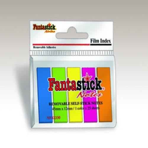 Lot de 24 Pochettes de 125 Index marques-pages Fantastick 45×12 mm (5Coul Fluo assorties)