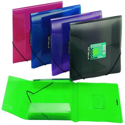 Lot de 25 Chemises à rabats Transparentes FOLDERMATE Format A4 Coul Assorties