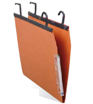 Lot de 25 Dossiers suspendus Kraft orange SICLA tube 25 pour armoire