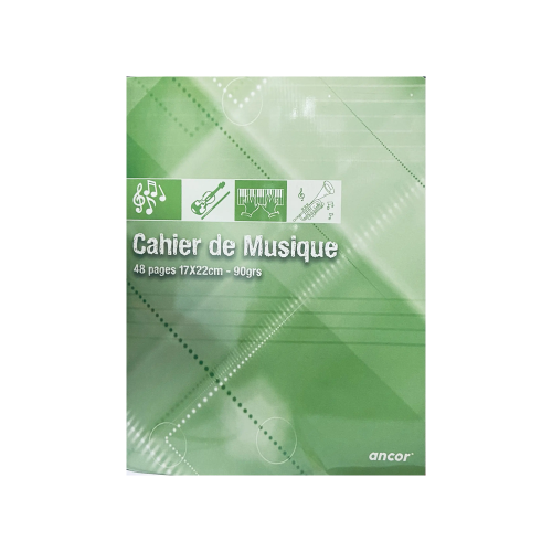 Lot de 30 cahiers ANCOR piqué musique 17×22 cm 48 pages 90g séyès