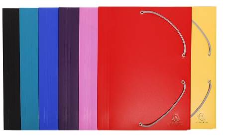 Lot de 30 Chemises en polypro EXACOMPTA à élastiques 3 rabats 24x32 Col au choix