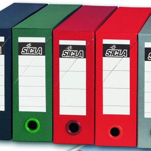 Lot de 5 Boites de classement SICLA en polypro Dos 14 cm (9 Coul au choix)