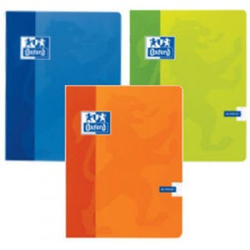 Lot de 5 Cahiers piqués petits carreaux OXFORD 96 pages 21 x 29.7 cm Couleurs assorties