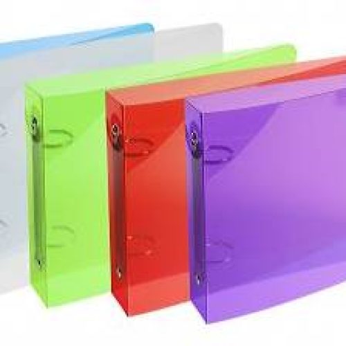 Lot de 5 Classeurs EXACOMPTA Translucides à 2 anneaux Ø 2,5 cm pour fiches Bristols