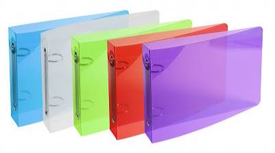 Lot de 5 Classeurs EXACOMPTA Translucides à 2 anneaux Ø 2,5 cm pour fiches Bristols