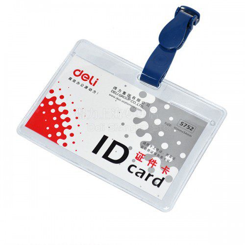 Lot de 50 Porte Badges DELI avec pinces bretelles 90×54 mm paysage