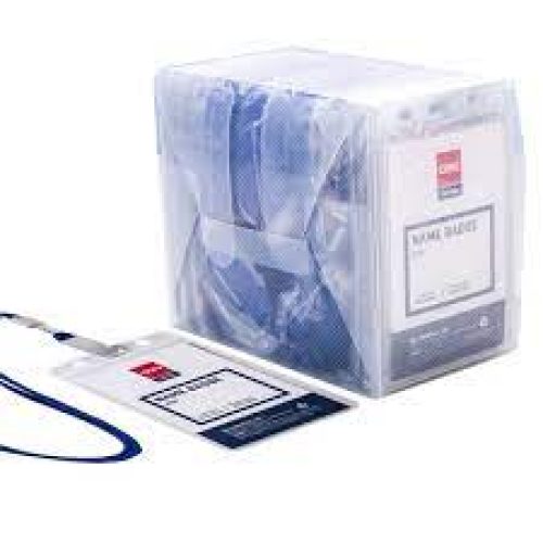 Lot de 50 Portes Badges nominatifs de lanière en PVC DELI E5757 vertical 68 × 95 mm