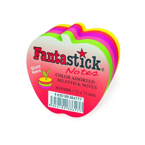 Lot de 6 blocs de 400 notes repositionnables Fluo Apple Fantastick