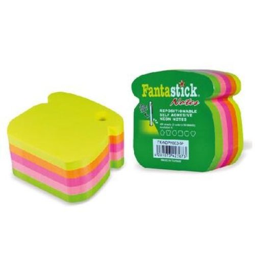 Lot de 6 blocs de 400 Stick Notes Fantastick Phone fluorescentes – 5 couleurs assorties