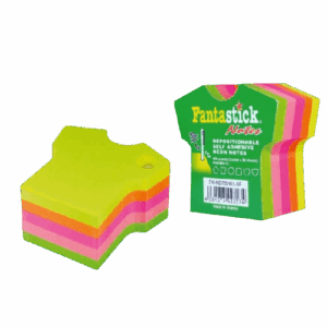 Lot de 6 blocs de 400 Stick Notes Fantastick Tshirt fluorescentes - 5 couleurs assorties