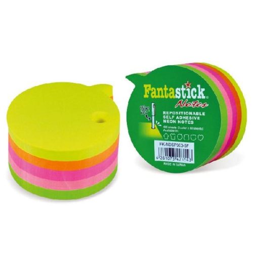 Lot de 6 blocs de 400 Stick Notes fluorescentes 5 couleurs assorties Speech Fantastick