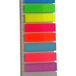 Lot de 6 pochettes d'index marques pages FANTASTICK 8 coul fluos Ass avec Mini règle