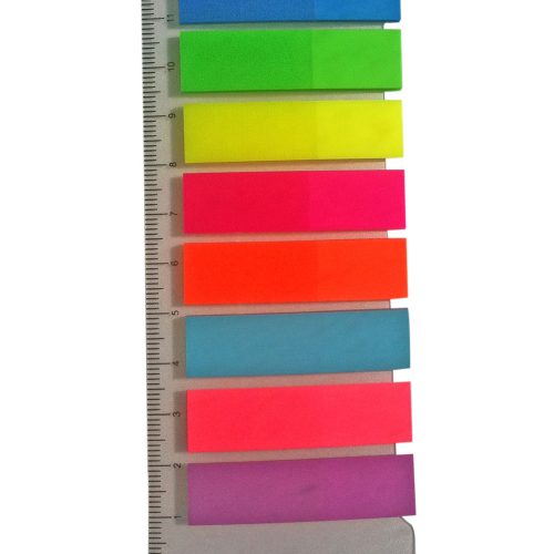 Lot de 6 pochettes d’index marques pages FANTASTICK 8 coul fluos Ass avec Mini règle