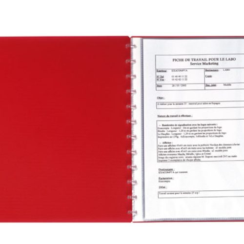 Lot de 6 Portes-vues Exacompta détachables à anneaux 40 Vues A4 (Ass:3 coul)