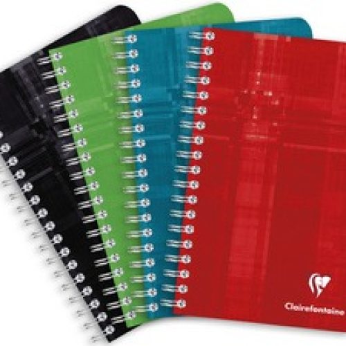 Lot de 90 CARNETS SPIRALES Quadrillés Clairefontaine Petits carreaux 5×5 – 110 x 170 mm 100 pages 90 g/m2 assortis