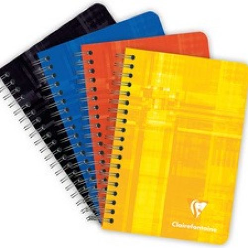 Lot de 90 CARNETS SPIRALES Quadrillés Clairefontaine Petits carreaux 5×5 – 90 x 140 mm 100 pages 90 g/m2 assortis