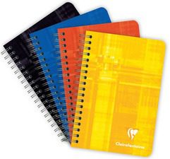 Lot de 90 CARNETS SPIRALES Quadrillés Clairefontaine Petits carreaux 5x5 - 90 x 140 mm 100 pages 90 g/m2 assortis