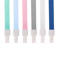 Lot de 96 Cordons Textiles Portes badges Deli 8352 - 450×10 mm Bleu