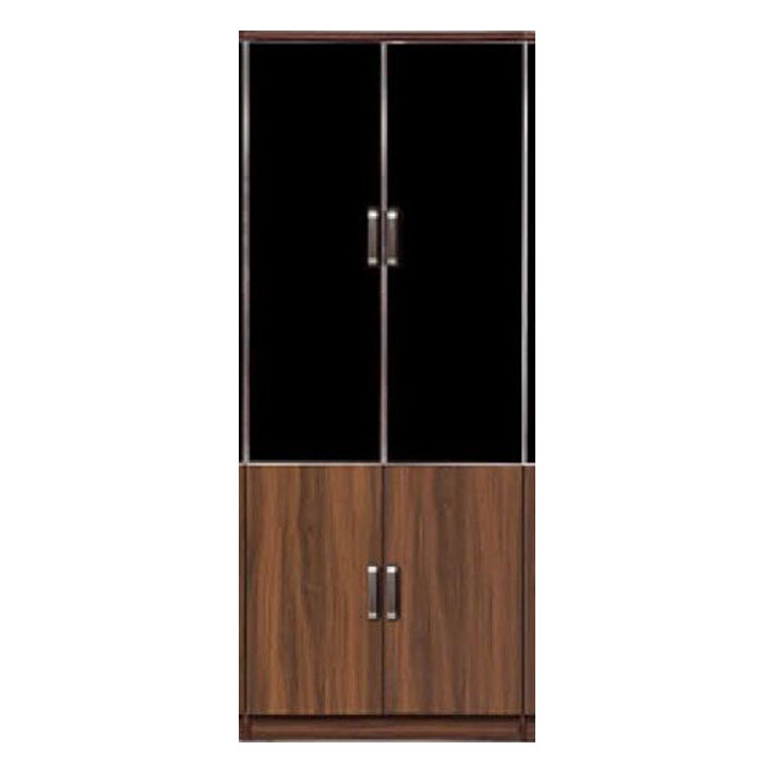 Meuble haut GALILLEE avec 2+2 portes vitrées wengé 80x40x200 cm