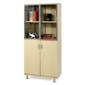 Meuble haut NEO avec 2+2 portes vitrées, 80x40x200cm Coloris au choix