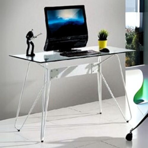 Meuble info LINE en verre transparent & métal