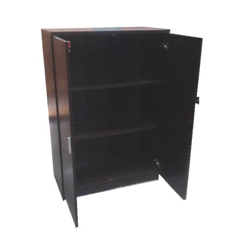 Meuble moyen WORK avec 2 portes battantes 80x41x117 cm wengé