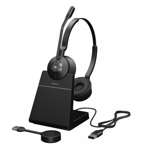 Micro-casque professionnel Jabra Engage 55 MS Stéréo EMEA USB-A avec Base chargeur certifié par Microsoft (9559-455-111)