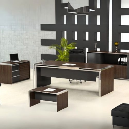 Pack Bureau President ROYAL VIP 220 cm + Retour + Crédence + Table basse