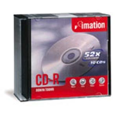 Pack de 10 CD-R Imation 52x recordables 700 MB en Pochettes