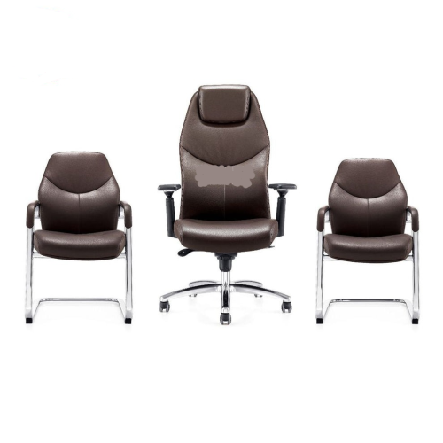 Pack fauteuil Galileo : fauteuil président F195 +2 fauteuils visiteurs/ luge F395 Marron foncé