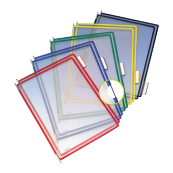 Paquet de 10 poches en PVC avec pivots en métal