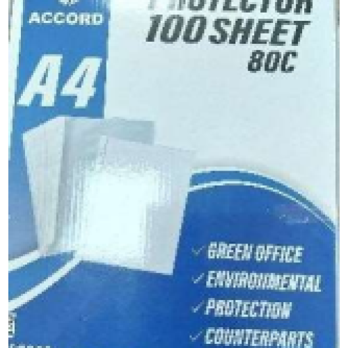 Paquet de 100 Pochettes perforées A4 80C ACCORD PPER080