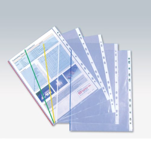 Paquet de 100 Pochettes perforées avec ATLAS A4 80 Microns (onglets 5 coloris au choix)