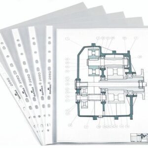 Paquet de 100 Pochettes perforées transparentes A4 DURABLE 35 Microns
