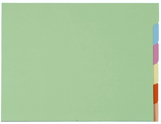 Paquet de 10X6 chemises à onglets pour dossiers suspendus, Pour Armoire (assorties)