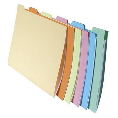 Paquet de 10X6 chemises à onglets pour dossiers suspendus, Pour Tiroir (assortis)