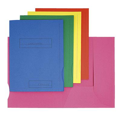 Paquet de 50 chemises imprimées 2 rabats "Flach" 220g/m² 24x32 cm col assorties