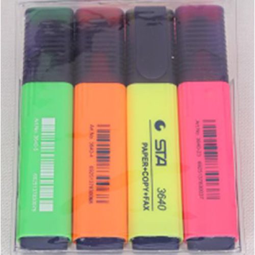 Pochette de 4 fluorescents STA pointe bizeautée (Ass: 4 coul)