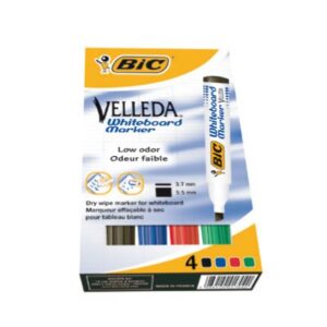 Pochette de 4 Marqueurs effaçables BIC 1701 Velleda Couleurs assorties