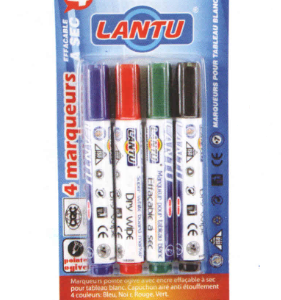 Pochette de 4 marqueurs pour tableaux LANTU pointe ogive Col assorties