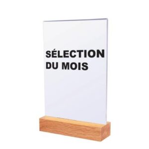 Porte-Affiche Plexi Transparent A4 Avec Socle Bois