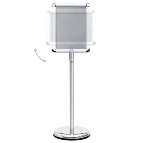 Porte affiche sur pied avec socle rond pour document A4