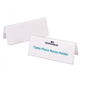 Porte Noms chevalet de Table en PVC 52x100 mm