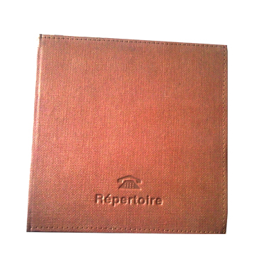 Répertoire téléphonique carré en similicuir Coul Marron