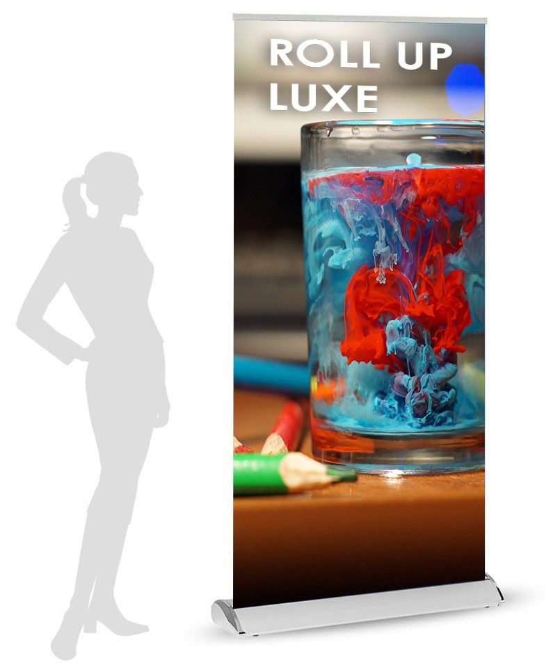 Roll-up large de luxe en aluminium couleur chromée 320x200cm